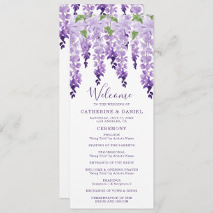 Programme Aquarelle Wisteria Purple Lilac Mariage Floral