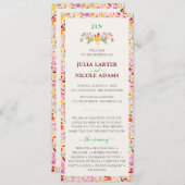 Programme Aquarelles vives Fleurs de tulipe d'été Mariage (Devant / Derrière)