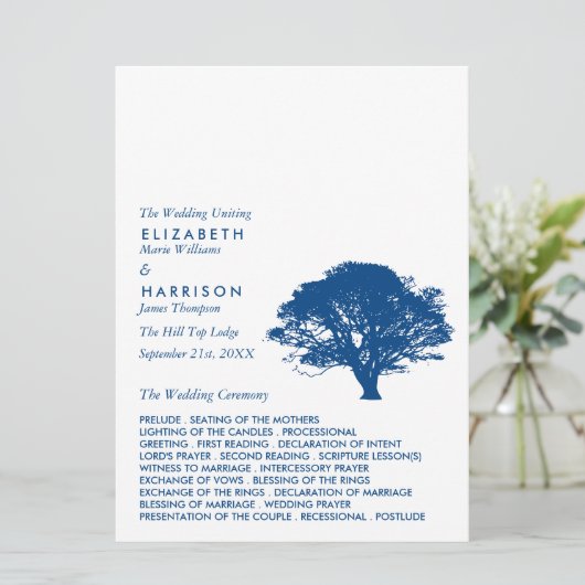 Programme Arbre de chêne bleu, Mariage rustique et minimalis (Debout devant)