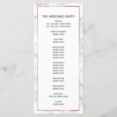 Programme Arbre de mariage élégant or rose cuivre marbre (Dos)