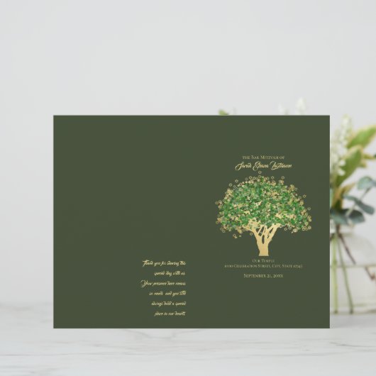 Programme Arbre de vie Mitzvah Couverture (Debout devant)