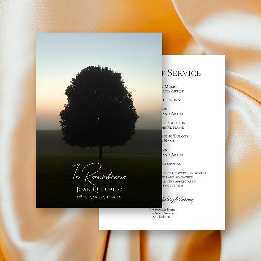 Programme Arbre Naturel Du Service Commémoratif Funéraire Su