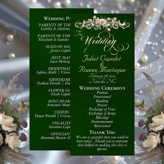 Programme Arc de rose - Mariage Émeraude
