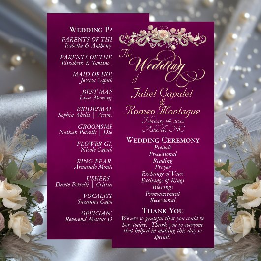 Programme Arc de rose - Mariage prune