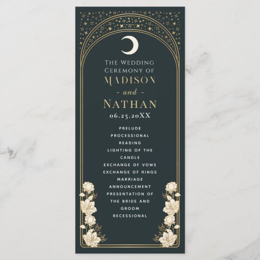 Programme Arc élégant céleste Art Nouveau Mariage (Devant)