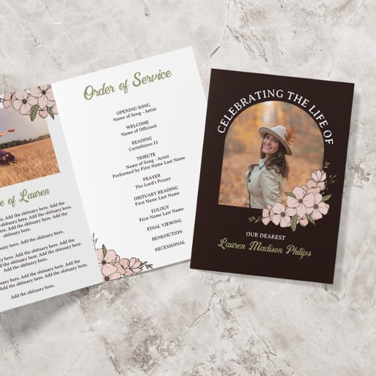 Programme Arc floral Brown foncé Photo célébrant la vie
