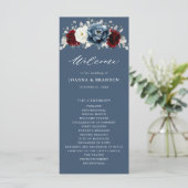 Programme Ardoise Burgundy Blanc Ivory Floral Mariage Pr (Debout devant)