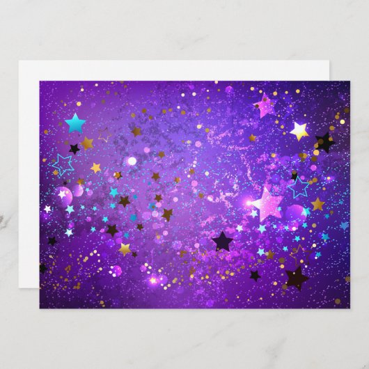 Programme Arrière - plan de feuille violet avec étoiles (Devant / Derrière)