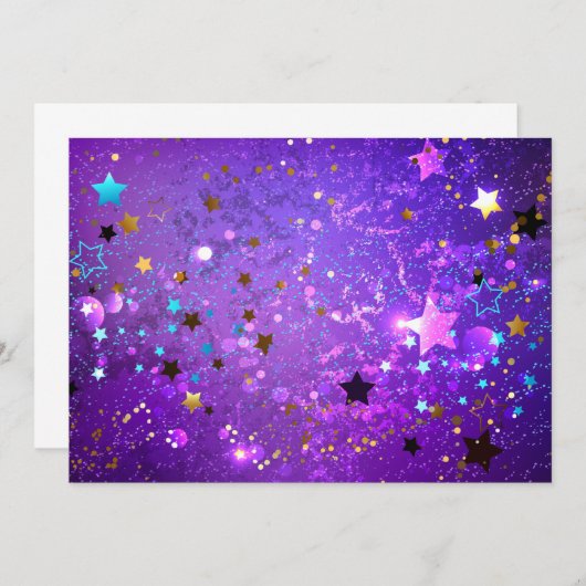 Programme Arrière - plan de feuille violet avec étoiles (Devant / Derrière)