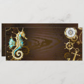 Programme Arrière - plan en bois avec cheval de mer mécaniqu (Devant / Derrière)