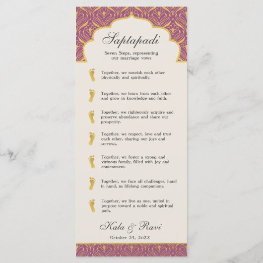 Programme Art Déco Floral Lotus Indien & Mariage hindou (Dos)