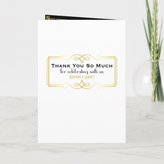 Programme Art Déco Gold Black Entourage Ordre de cérémonie (Dos)