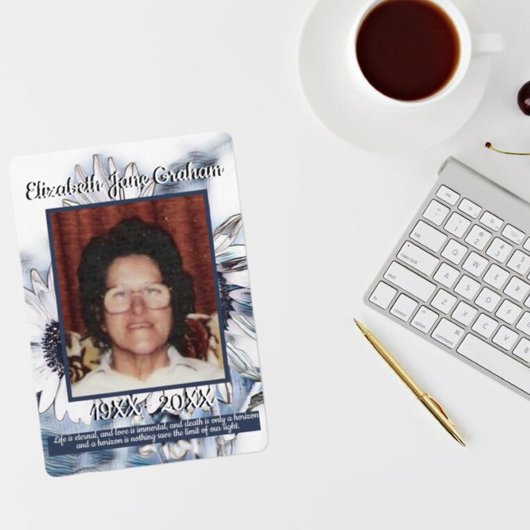 Programme Art du tournesol bleu et blanc | Photo | Funéraill