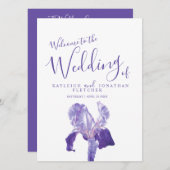 Programme artistique de fleurs d'iris violet pour  (Devant / Derrière)