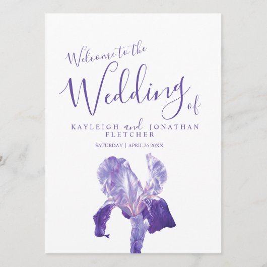 Programme artistique de fleurs d'iris violet pour  (Devant)