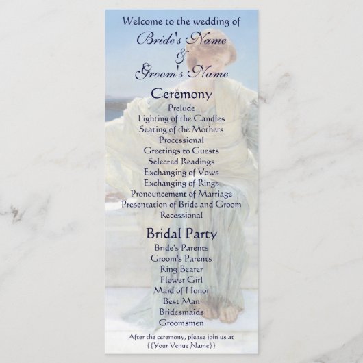 Programme Ask Me No More par Alma Tadema Mariage (Devant)