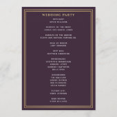 Programme Aubergine Épée Médiévale Or Mariage Royal (Dos)
