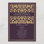 Programme Aubergine Épée Médiévale Or Mariage Royal (Devant)