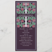Programme Aubergine Floral Argent Épée Royale Mariage (Devant)