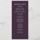 Programme Aubergine Floral Argent Épée Royale Mariage (Dos)