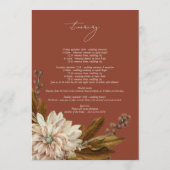 Programme Automne Floral Terracotta Mariage Itinéraire (Dos)