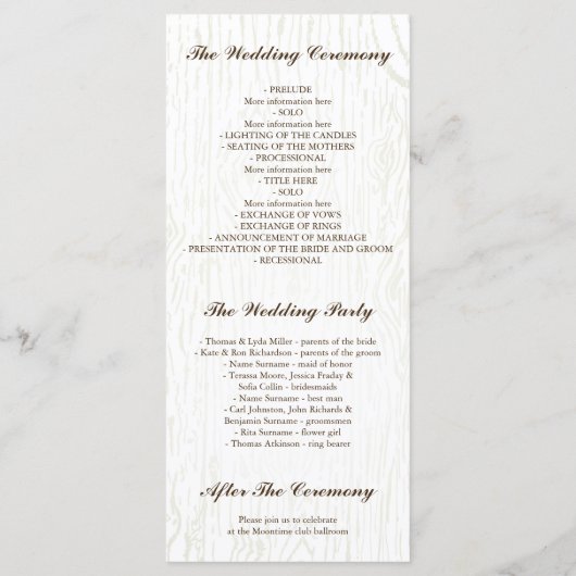 Programme Automne Harvest Rustic Citrouille Floral Wedding P (Dos)