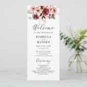 Programme Automne Maroon Blush Boho Floral Mariage Flat Prog (Debout devant)