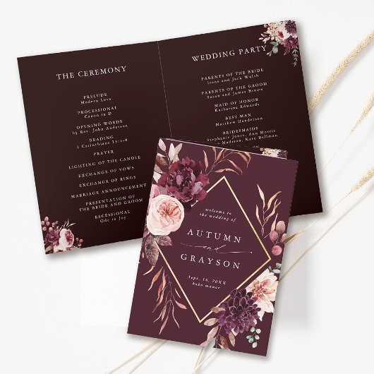 Programme Automne Romance Gold Frame Mariage plié