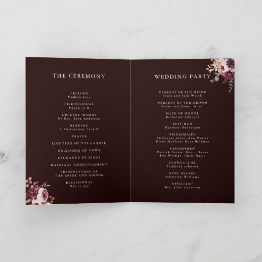 Programme Automne Romance Gold Frame Mariage plié (Intérieur)