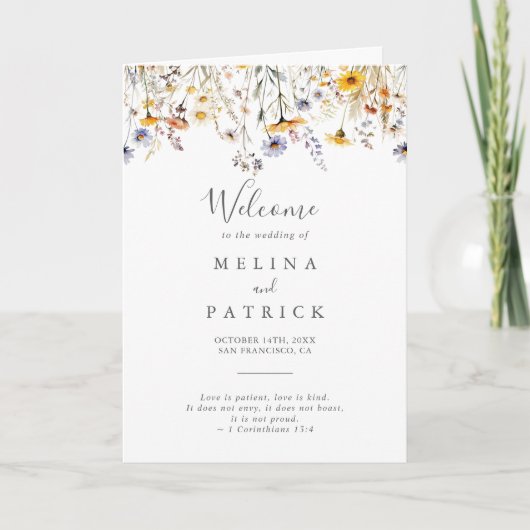 Programme Automne Sunshine Élégant Fleur sauvage plié Mariag (Devant)