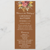 Programme Automne Terracotta Floral Aquarelle Mariage (Devant)