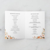 Programme Automne Terracotta Orange Fleurs Mariage Plié (Intérieur)