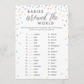 Programme Baby Around The World Shower Game Card - Sautinett (Devant)