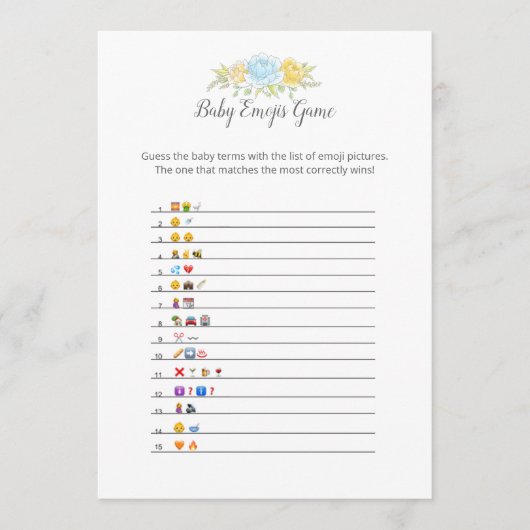 Programme Baby Emojis Boy Teddy Bear Card (Devant)