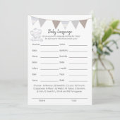 Programme Baby Language Game Modern Baby Elephant Card (Debout devant)