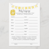 Programme Baby Language Jeu Teddy Bear Card (Devant)