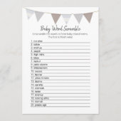 Programme Baby Word Scramble Modern Baby Elephant Card (Devant)