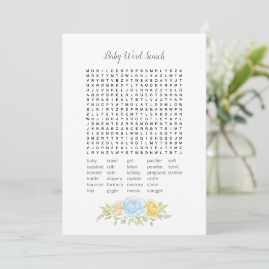 Programme Baby Word Search Boy Teddy Bear Card (Debout devant)