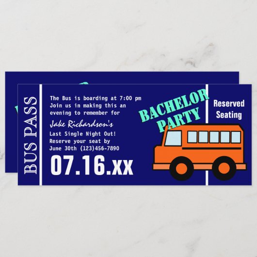 Programme Bachelor Bus Pass Orange Blue (Devant / Derrière)