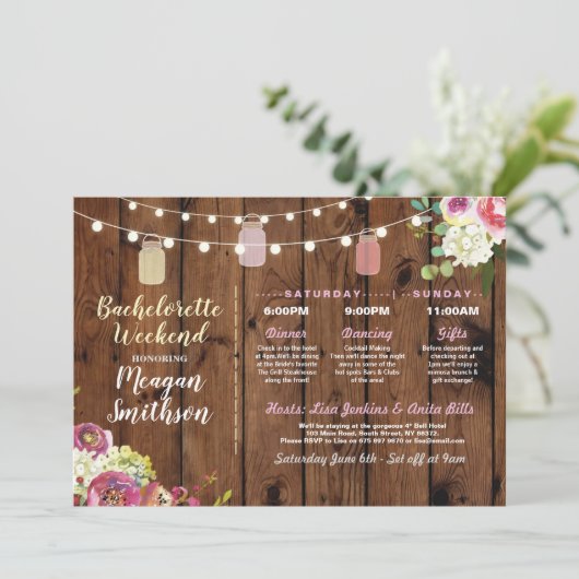 Programme Bachelorette Fête des mariées Itinéraire Jars Bois (Debout devant)