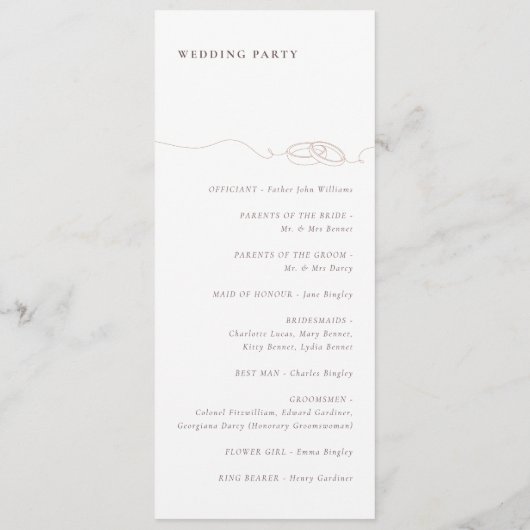 Programme Bagues Mariages simples minimales | Mariage rose p (Dos)