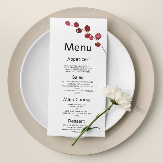 Programme Baies d'aquarelle bourguignonne Mariage floral Men