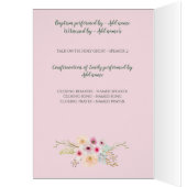 Programme BAPTISM de 4 pages - PINK croisé floral (Intérieur (Gauche))