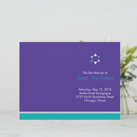 Programme Bat mitzvah moderne Star Flyer (Debout devant)