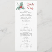 Programme Baubles et Holly Noël Mariage (Dos)