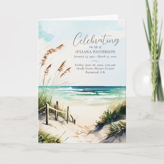 Programme Beach Ocean Celebration of Life Photo Funeral (Devant)