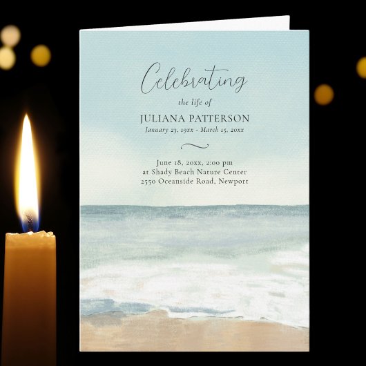 Programme Beach Ocean Celebration of Life Photo Funeral