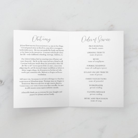 Programme Beach Ocean Celebration of Life Photo Funeral (Intérieur)