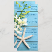 Programme Beach Starfish Wedding Programs with Orchid Floral (Devant / Derrière)