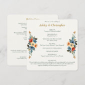 Programme Beau Mariage d'aquarelle fleurie (Devant / Derrière)